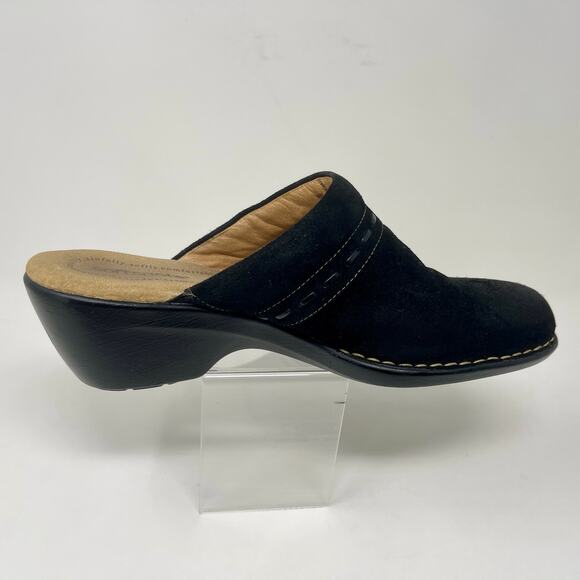 Softspots Mule Clogs Black Suede Comfort Shoes Womens 9 Wide 00.1=I.10.9 - Picture 5 of 10